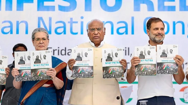 While Congress demands guarantee that BJP will not change the constitution, its own manifesto promises at least 6 major changes to the constitution