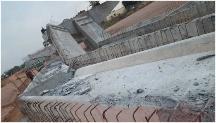 Telangana: Bridge under construction for 8 years collapses due to bad weather, no casualties reported