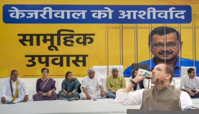 Sanjay Singh mocked online for drinking water while speaking during AAP's fast in support of Arvind Kejriwal