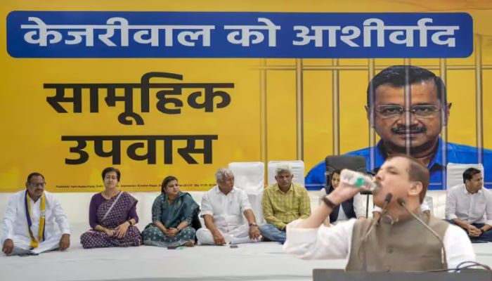 Netizens and Delhi BJP mock AAP leader Sanjay Singh for drinking water during party’s ‘mass fast’ in support of Arvind Kejriwal
