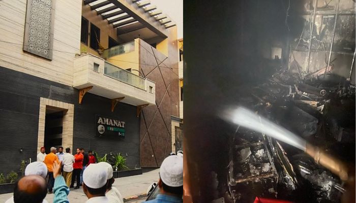 Delhi: Two minor daughters of meat exporter Haji Qureshi, brother of SP MLA Nasir Qureshi, suffocate to death after fire engulfs multi-storey residence