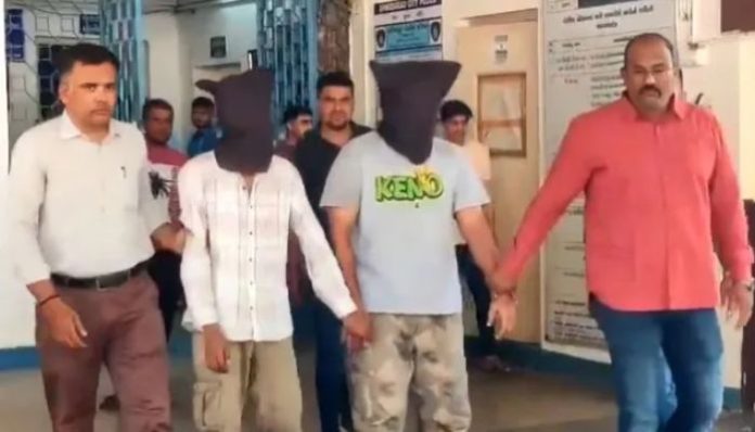 Police arrest Farhan and Faisal for attacking and threatening a school principal who came to inspect Madrasa on NCPCR's direction