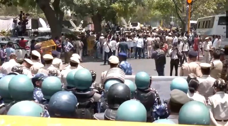 Delhi Police detain AAP workers marching towards BJP headquarters, Section 144 imposed on Deen Dayal Upadhyay Marg