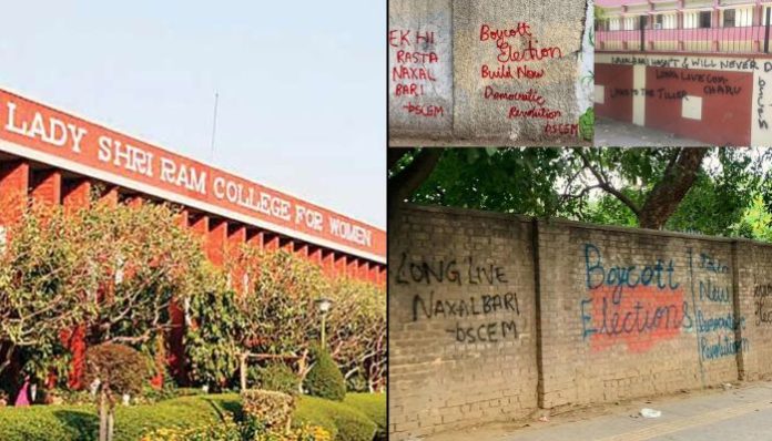 'Long live Naxalbari', 'Boycott elections': Anti-nationals desecrate walls of Lady Shri Ram College, call for 'revolution' to undermine Indian democracy