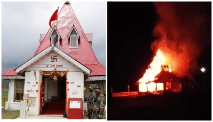 Jammu and Kashmir: Fire breaks out in the 106-years-old Shiv Temple also known as Rani Ka Temple in Gulmarg