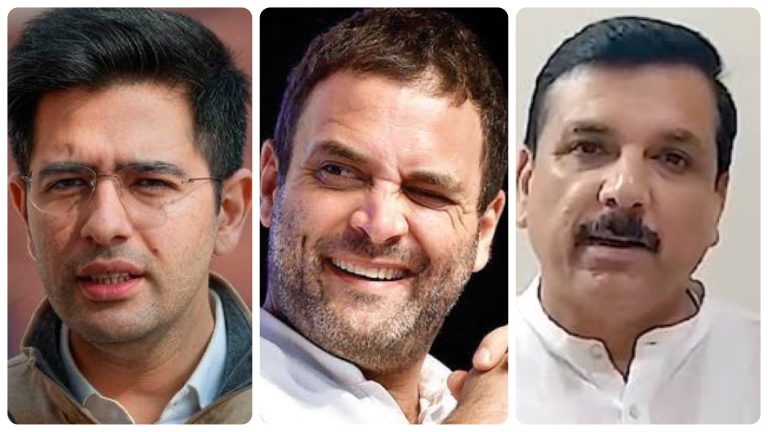 After Lucknow, women in Delhi demand Rs 1 lakh promised by Rahul Gandhi from INDI leaders, Raghav Chadha and Sanjay Singh’s car gheraoed