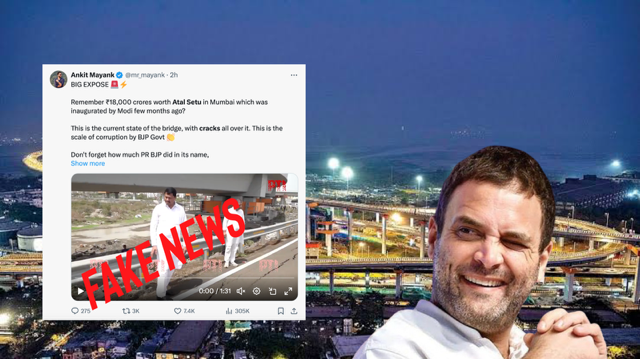 Congress trolls get back to the business of spreading fake news, claim ‘cracks’ appeared in Atal Setu in Mumbai, India Today and Times Now join in: Here is the truth