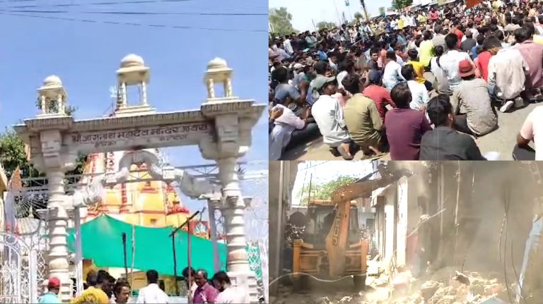 Madhya Pradesh: Massive protests in Ratlam’s Jaora after cow’s head thrown into Jagannath Mahadev Mandir, Zakir & Shakir arrested and their illegal constructions demolished
