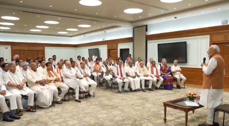 PM Narendra Modi hosts high tea for would-be ministers at his residence ahead of the swearing-in ceremony