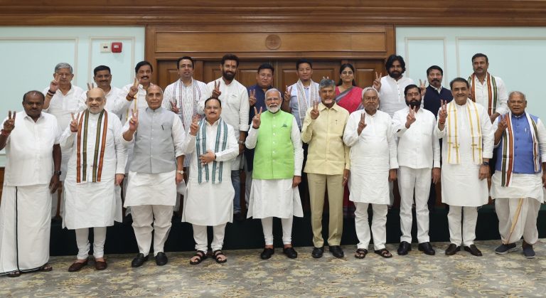 NDA unanimously passes resolution to elect Narendra Modi as leader of the alliance, PM Modi secures the support of 293 MPs