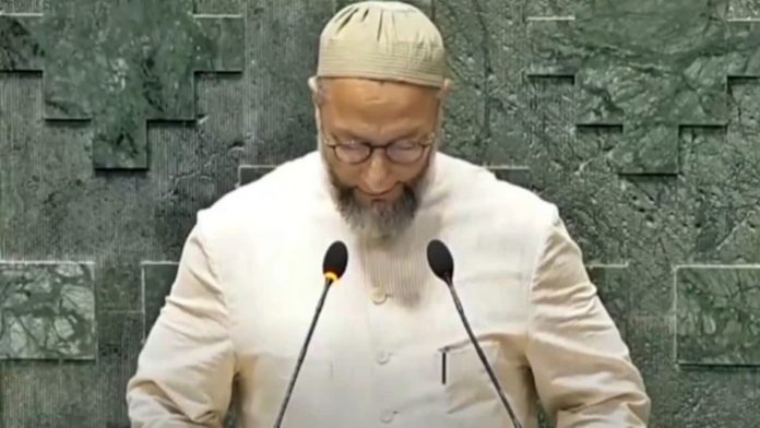 Asaduddin Owaisi oath in Parliament
