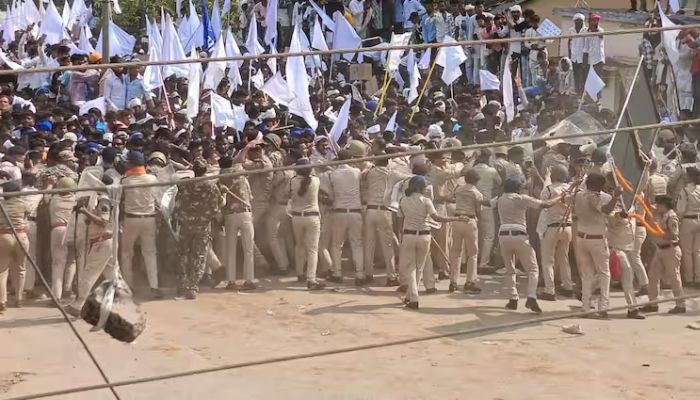 Chhattisgarh: Satnami Samaj stages protest in Baloda bazaar, seeks CBI probe in May incident where miscreants damaged revered religious symbol