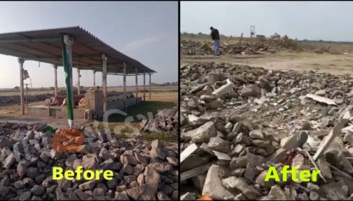 OpIndia Impact: Illegal Dargah demolished in Gujarat’s Jamnagar amid tight police security, around 15,000 sq feet govt land recovered