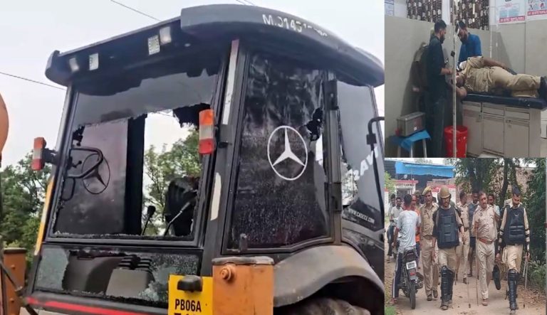 Jammu and Kashmir: Mob attacks Police during anti-encroachment drive in Kathua, damages JCBs brought to demolish illegal Masjid, DSP and 5 others injured in stone pelting
