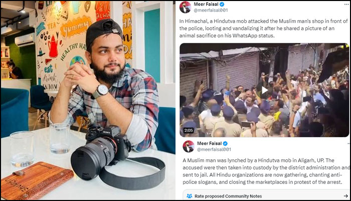 Meer Faisal, whose account was withheld in India, comes back with a new ID, starts spreading hate against Hindus with fake news