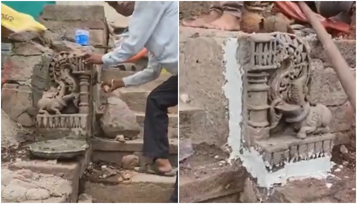 Pavagadh: Restoration of idols of Jain Tirthankaras underway, FIR filed after govt takes cognisance of damage in the name of renovation project