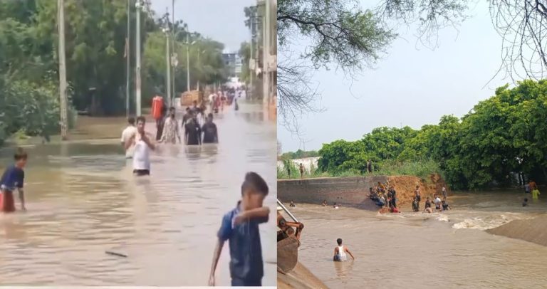 Residential areas in North Delhi flooded after canal carrying water from Haryana collapses in Bawana