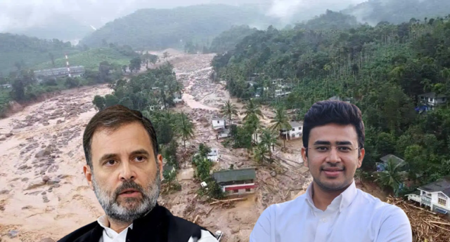 ‘Illegal encroachment in Wayanad wasn’t removed because of pressure from religious organisations’: Tejasvi Surya slams Kerala govt, Rahul Gandhi over floods