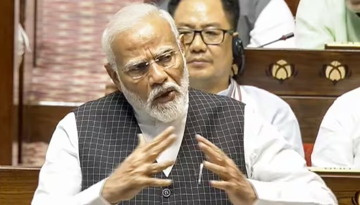 Stunned silence on crimes against women, the sham of ‘protecting’ the constitution: PM Modi tears into Congress in Rajya Sabha