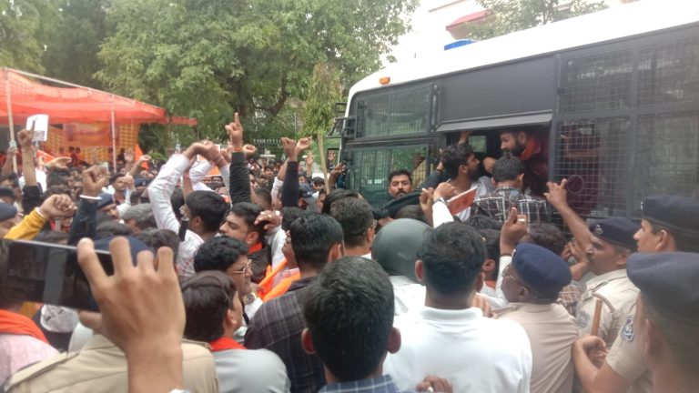 Gujarat: Bajrang Dal members detained in Ahmedabad for protesting against Rahul Gandhi’s anti-Hindu remarks in parliament