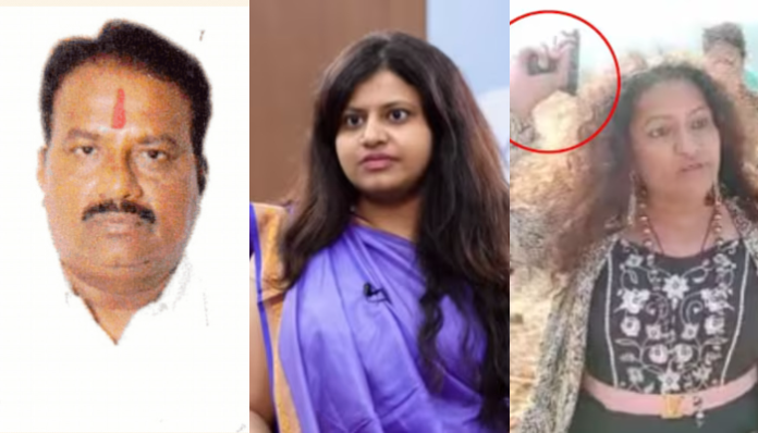 Diliprao Khedkar (L), Puja Khedkar (C) and Manorama Khedkar (R).