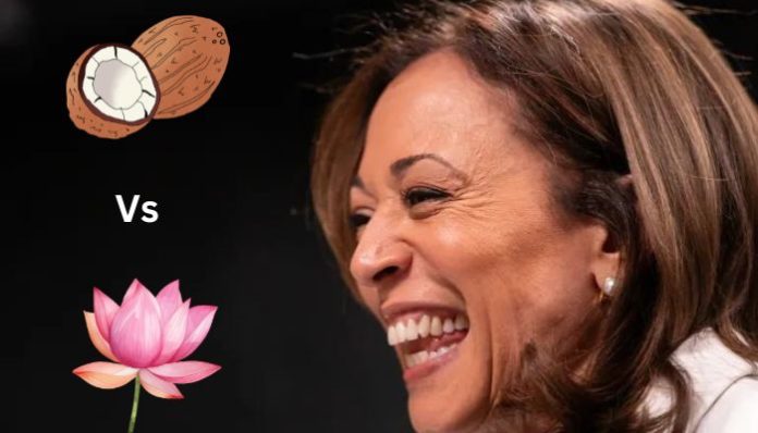 Left and its delusion: Democrats debate whether ‘coconut’ for Kamala Harris is racist, Desis whine over ‘Lotus for Potus’ slogan alleging BJP connection