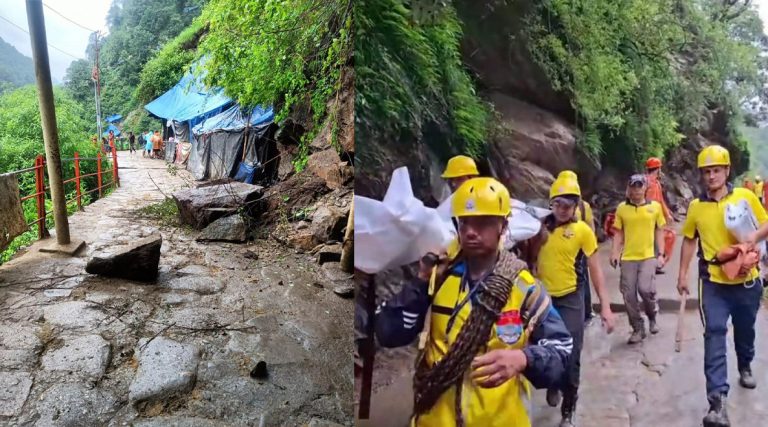 Landslide in Rudraprayad on Kedarnath Yatra route kills 3 pilgrims, 8 injured