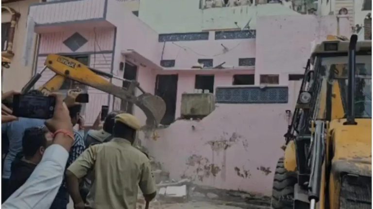 Bulldozer action in Udaipur: Illegally constructed house of the Muslim boy who stabbed a Hindu student demolished, injured student still in the ICU