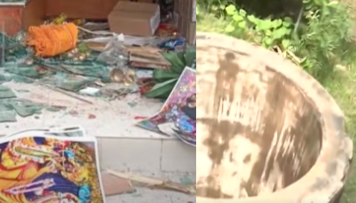 Bangladesh: Hindus jump into a well to escape rampaging Islamist rioters during an attack at Meherpur ISKCON Temple, rescued later