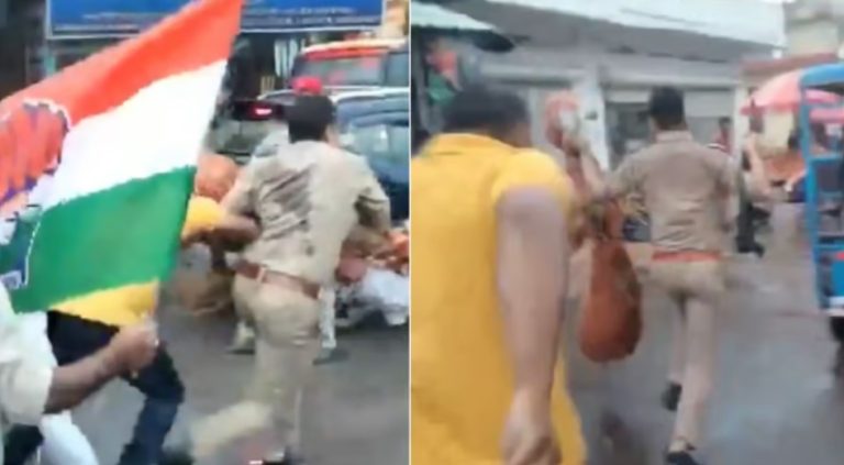 After spending months asking for everyone’s caste, Congress gets upset with Anurag Thakur asking for Rahul Gandhi’s caste, starts burning effigies in protest