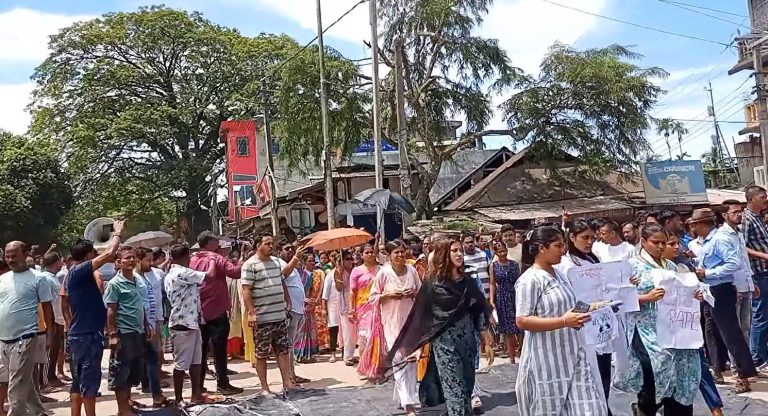 Assam: Massive protests erupt in Dhing after three men gang-rape a minor girl, dump her naked and unconscious on the road, one accused Tafazzul Islam arrested