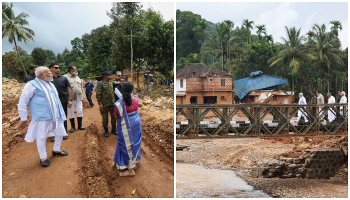PM Modi visits landslide-affected areas in Wayanad, takes stock of relief efforts accompanied by Kerala CM and Governor