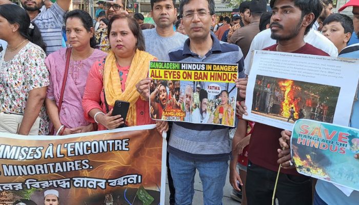‘Bangladesh cannot have a state religion’: Thousands protest in Paris over anti-Hindu violence in Bangladesh