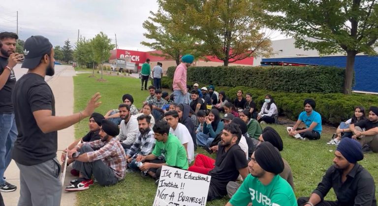 As foreign students in Canada protest against the new immigration policy, Indian students in Brampton protest against failing exams, demand grade increases saying don’t have time for re-examination