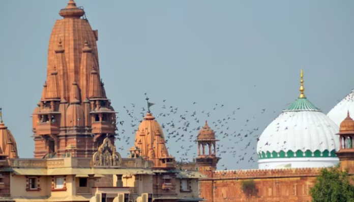 A view of the Shahi Eidgah Mosque and Krishna Janmasthan Temple Complex.