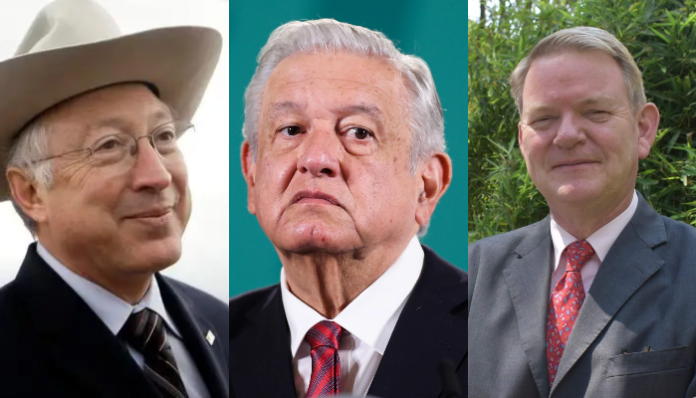From L to R: Ken Salazar, López Obrador and Graeme Clark