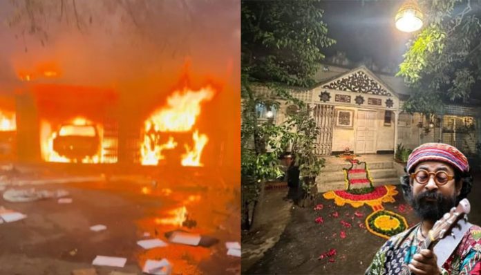 Bangladeshi singer Rahul Ananda 's house burnt down by Islamist mob