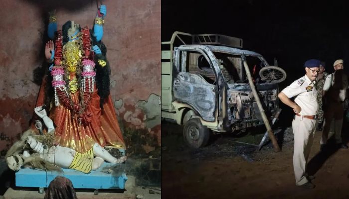 Idol of Goddess Kali found beheaded: Tripura witnesses communal violence over temple desecration, houses and vehicles set on fire