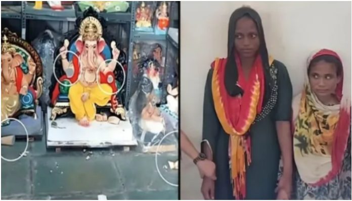 Surat: Rubyna Pathan, Laima Sheikh incite children to break 10 Lord Ganesh idols in Soni Bazar, arrested