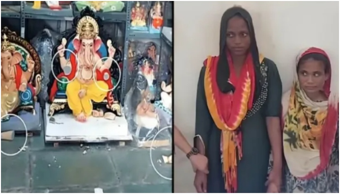 Surat: Rubyna Pathan, Laima Sheikh use children to attack and break multiple Ganesh idols in Soni Bazar, arrested