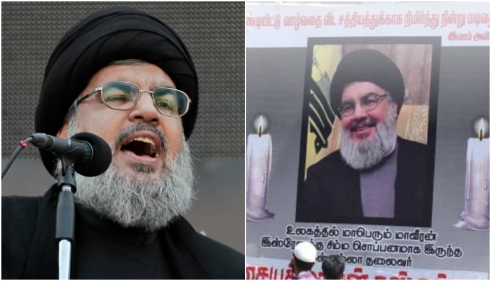 Terror apologists in India express solidarity with Hezbollah chief Hassan Nasrallah, posters hailing him put up outside Chennai mosque