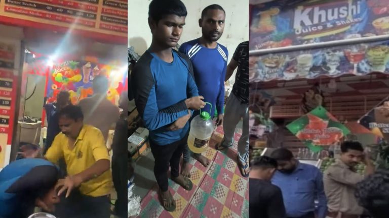 Ghaziabad: Juice seller Aamir Khan found mixing urine with juice sold to customers, locals hand over him and his minor assistant to police