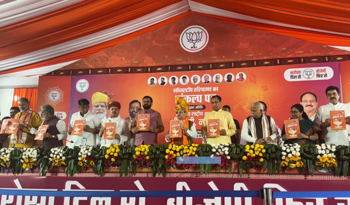 BJP releases Haryana manifesto: Promises jobs to all Agniveers, Rs 2100 a month to women and LPG cylinders at Rs 500
