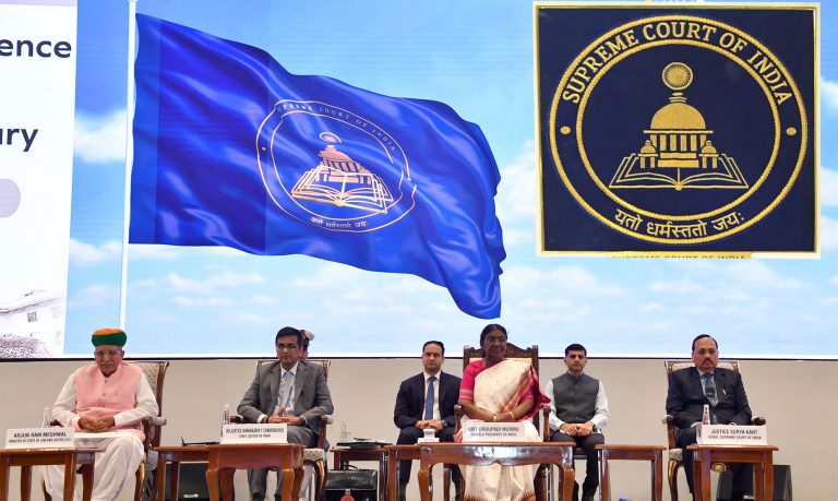 President Droupadi Murmu unveils new flag and insignia for the Supreme Court to commemorate its 75th anniversary