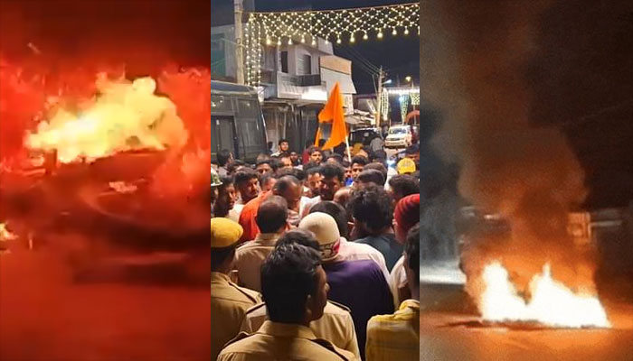 Karnataka: Islamists attack on Ganpati Visarjan procession in Mandya when it passes near a dargah, stones pelted, slippers thrown