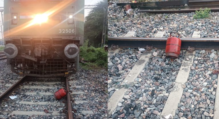 Accident averted after empty cylinder found on railway track between Landaura and Dhandhera, FIR registered
