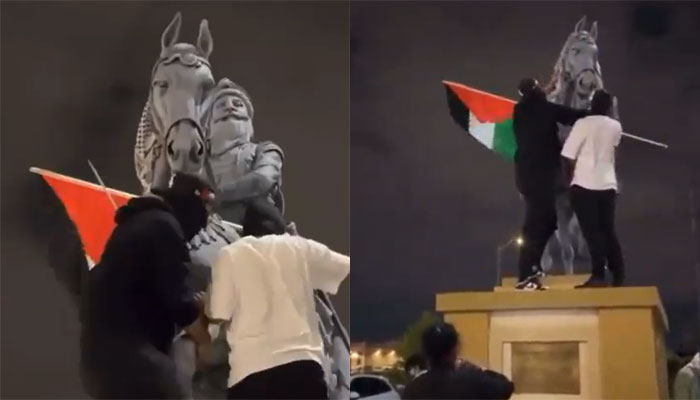 Canada: Masked pro-Palestinian protesters deface Maharaja Ranjit Singh statue, spark outrage