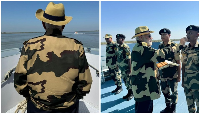 PM Modi celebrates Diwali with security forces at Sir Creek area in Kachchh, Gujarat