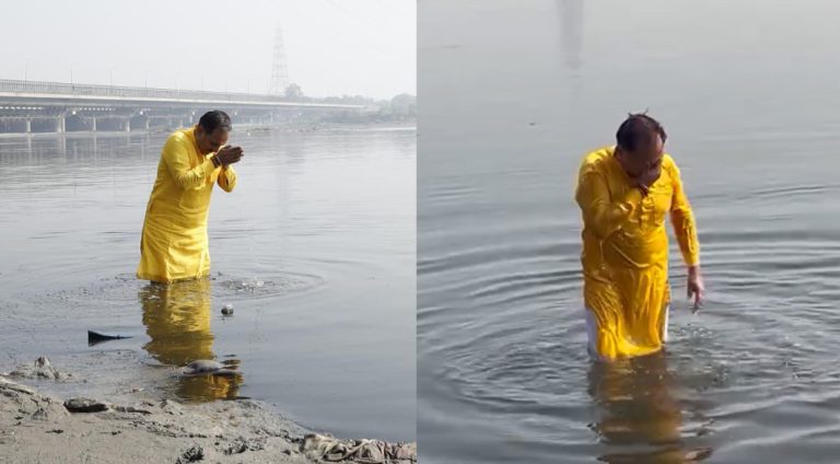 Delhi BJP president Virendra Sachdeva suffers from skin ailments after taking dip in polluted Yamuna water protesting against AAP govt