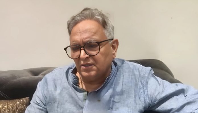 Ajay Yadav addressing the media, criticising Congress leadership for poor coordination and mismanagement during Haryana elections, and highlighting the party's failure in key regions like Ahirwal.